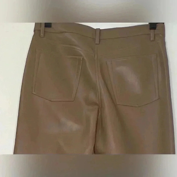 Aritzia Wilfred Viral The Melina Ankle Vegan Leather Pants Constant Camel Sz 4 - Picture 6 of 15